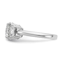 14kw 3 1/2ct Cert Lab Grown Dia VS+ F+ Trapezoid Sidestones Comp Eng Ring