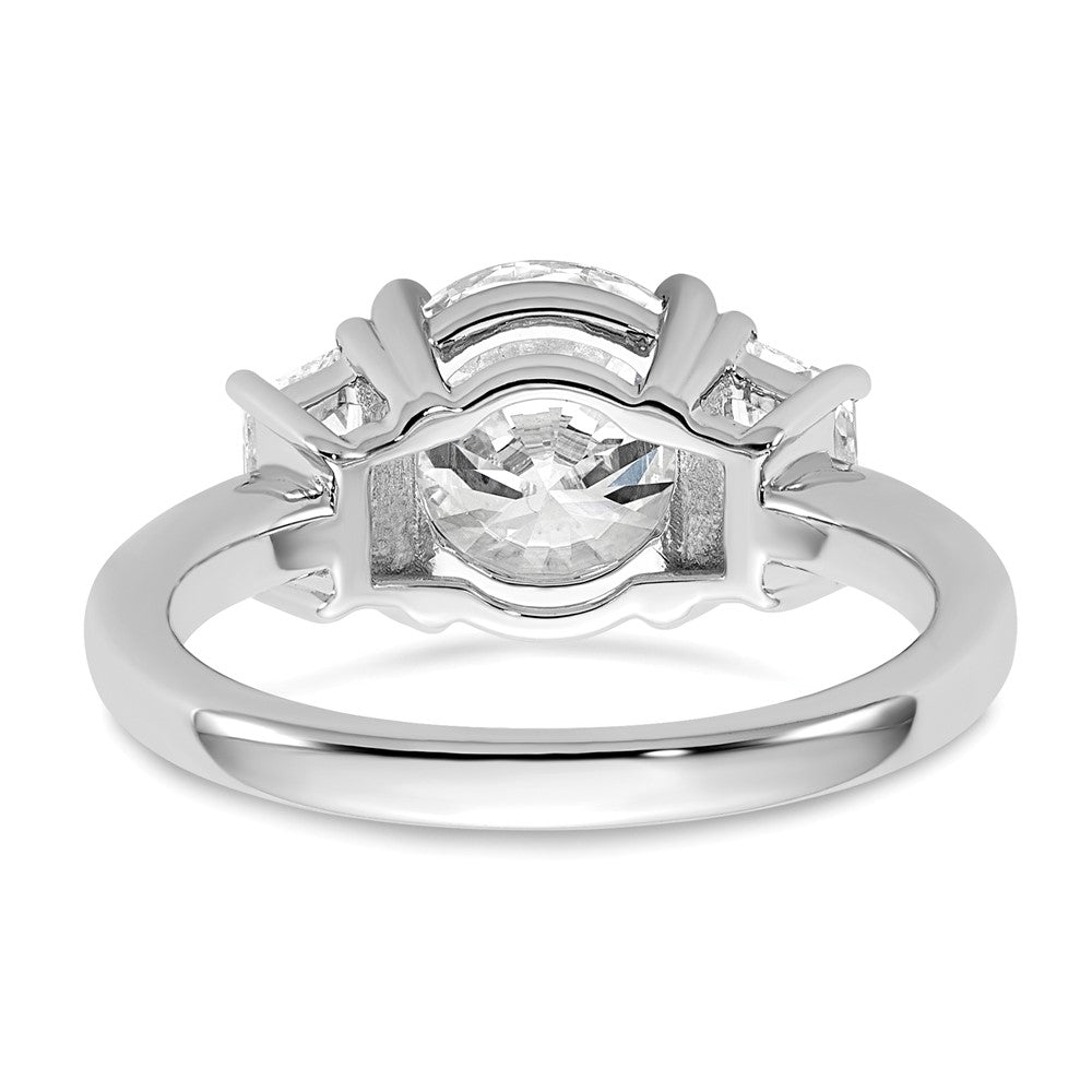 14kw 3 1/2ct Cert Lab Grown Dia VS+ F+ Trapezoid Sidestones Comp Eng Ring