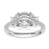14kw 3 1/2ct Cert Lab Grown Dia VS+ F+ Trapezoid Sidestones Comp Eng Ring