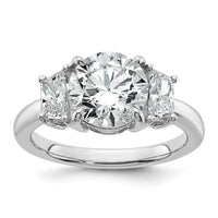 14kw 3 1/2ct Cert Lab Grown Dia VS+ F+ Trapezoid Sidestones Comp Eng Ring