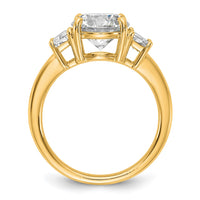 14k 3 1/2ct Cert Lab Grown Dia VS+ F+ Trapezoid Sidestones Comp Eng Ring