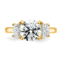 14k 3 1/2ct Cert Lab Grown Dia VS+ F+ Trapezoid Sidestones Comp Eng Ring