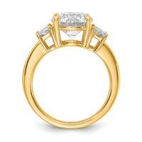 14k 3 3/4ct Cert Lab Grown Dia VS+ F+ Trapezoid Sidestones Comp Eng Ring