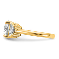 14k 3 3/4ct Lab Grown Diamond VS+ F+ Trapezoid Sidestones Comp Eng Ring