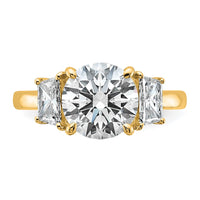 14k 3 3/4ct Lab Grown Diamond VS+ F+ Trapezoid Sidestones Comp Eng Ring