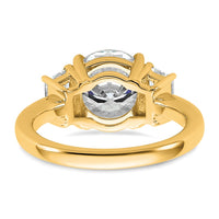 14k 3 3/4ct Cert Lab Grown Dia VS+ F+ Trapezoid Sidestones Comp Eng Ring