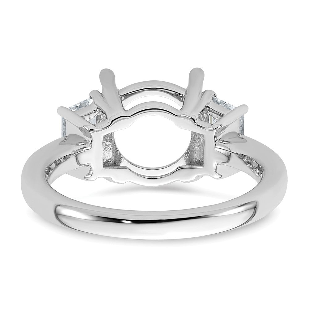 14kw 3/4ct Lab Grown Dia VS+ F+ Trapezoid Sidestones Semi Eng Ring