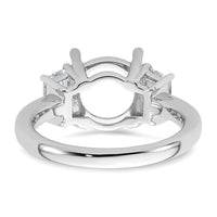 14kw 3/4ct Lab Grown Dia VS+ F+ Trapezoid Sidestones Semi Eng Ring