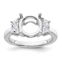 14kw 3/4ct Lab Grown Dia VS+ F+ Trapezoid Sidestones Semi Eng Ring