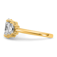 14k 2 3/4ct Cert Lab Grown Dia VS+ F+ Oval/Trapezoid Comp 3 Stone Eng Ring