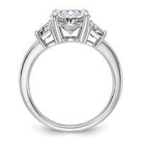 14kw 4ct Cert Lab Grown Dia VS+ F+ Oval/Trapezoid Comp 3 Stone Eng Ring