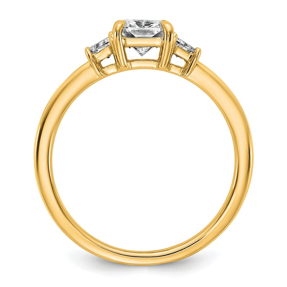 14k 1 3/8ct Cert Lab Grown Dia VS+ F+ Radiant&Trapezoid Comp Eng Ring