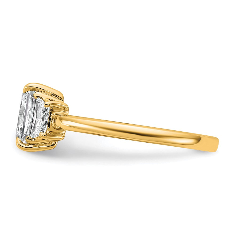 14k 1 3/8ct Cert Lab Grown Dia VS+ F+ Radiant&Trapezoid Comp Eng Ring