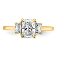 14k 1 3/8ct Cert Lab Grown Dia VS+ F+ Radiant&Trapezoid Comp Eng Ring