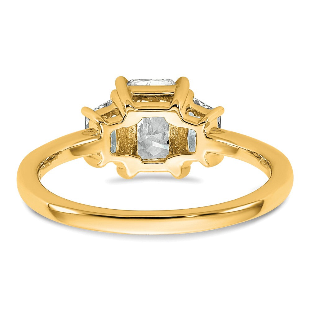 14k 1 3/8ct Cert Lab Grown Dia VS+ F+ Radiant&Trapezoid Comp Eng Ring