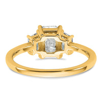14k 1 3/8ct Cert Lab Grown Dia VS+ F+ Radiant&Trapezoid Comp Eng Ring