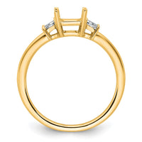 14k 3/8ct Lab Grown Diamond VS+ F+ Trapezoid 1ct Radiant Semi Eng Ring