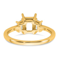 14k 3/8ct Lab Grown Diamond VS+ F+ Trapezoid 1ct Radiant Semi Eng Ring