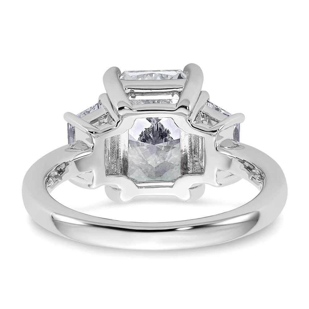 14kw 4ct Lab Grown Diamond VS+ F+ Radiant&Trapezoid Comp Eng Ring