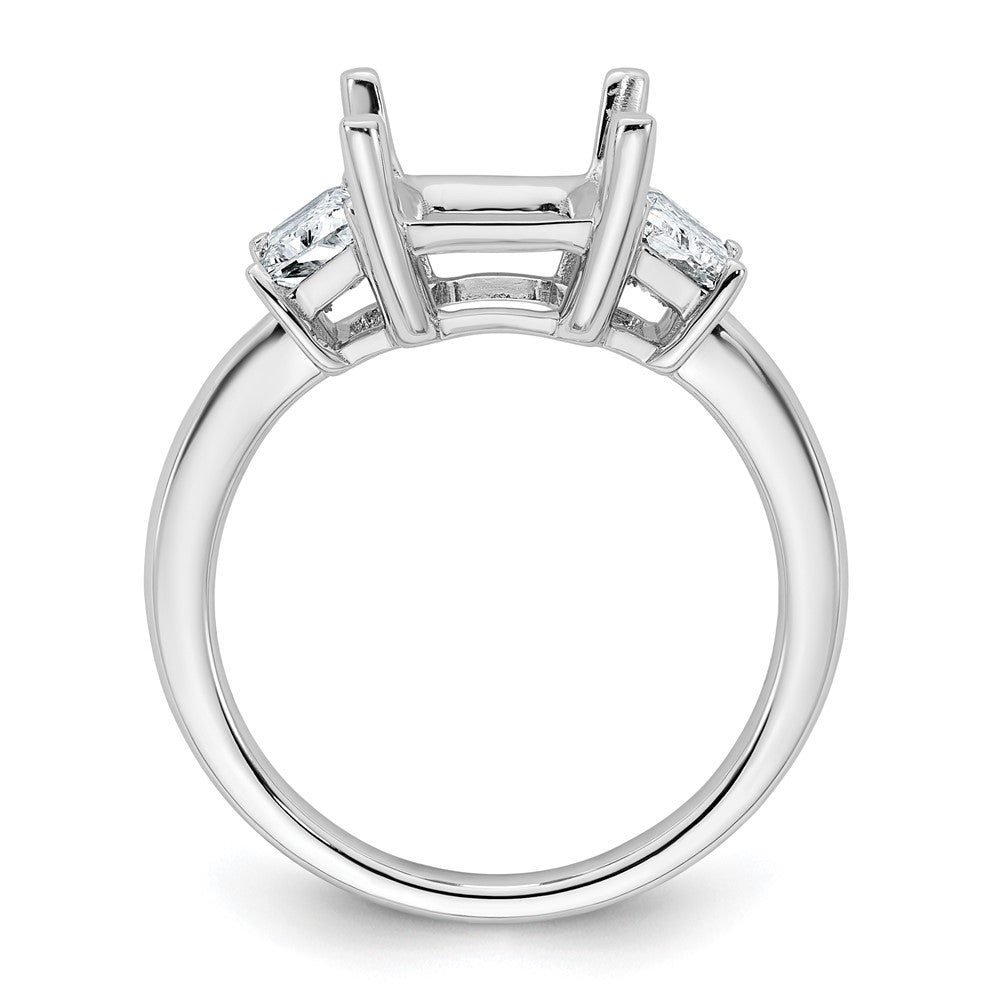 14kw 1ct Lab Grown Diamond VS+ F+ Trapezoid 3ct Radiant Semi Eng Ring