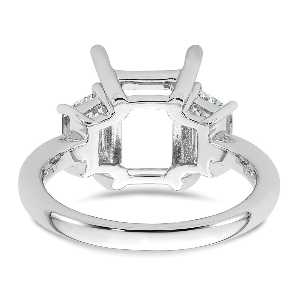 14kw 1ct Lab Grown Diamond VS+ F+ Trapezoid 3ct Radiant Semi Eng Ring
