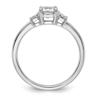 14kw 3/8ct Lab Grown Dia VS+ F+ Semi Mount Emerald Center Ring