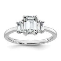 14kw 1 3/8ct Cert Lab Grown Diamond VS+ F+ Emerald&Trapezoid Eng Ring