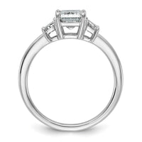 14kw 1/2ct Lab Grown Dia VS+ F+ Semi Mount Emerald Center Ring