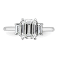 14kw 1/2ct Lab Grown Dia VS+ F+ Semi Mount Emerald Center Ring
