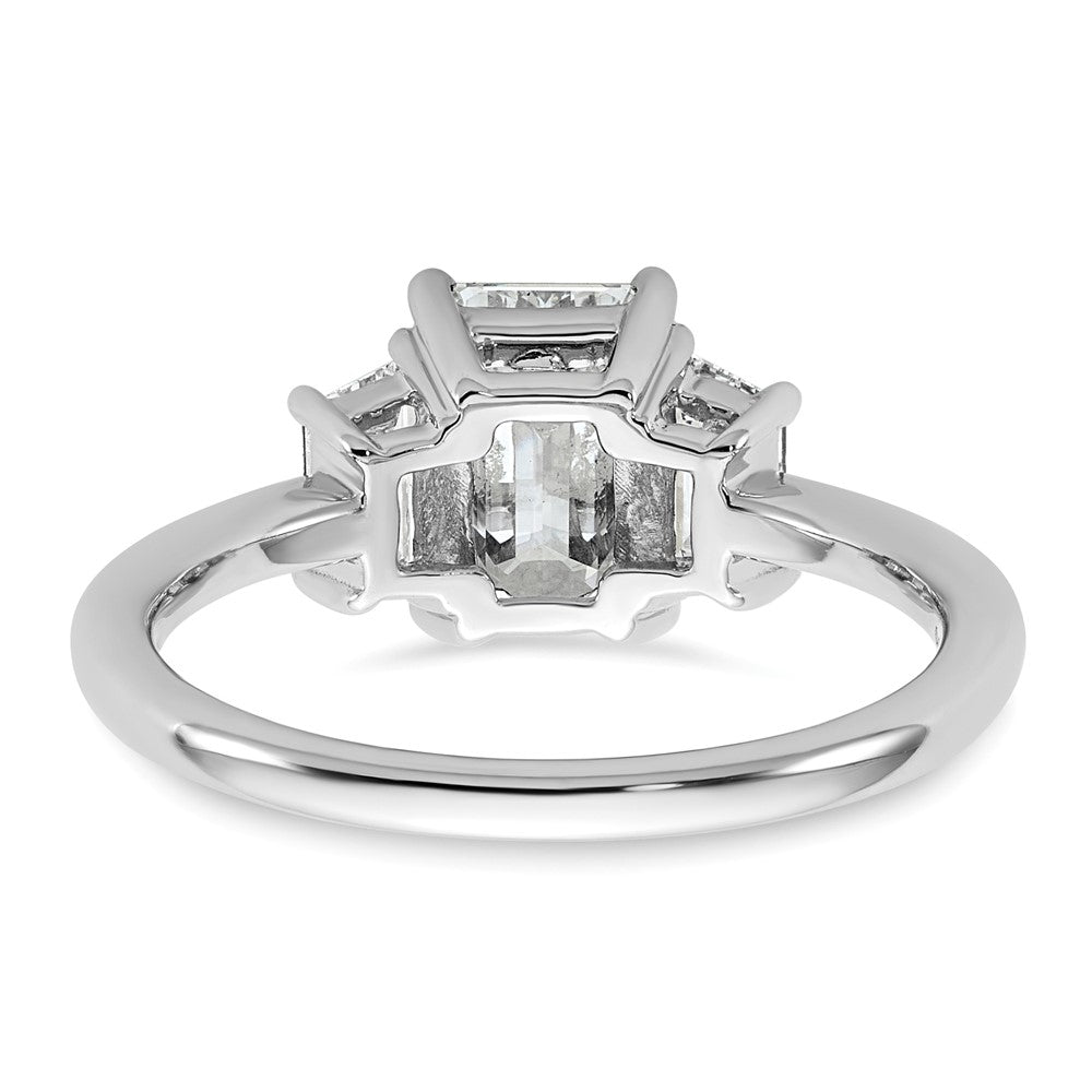 14kw 1/2ct Lab Grown Dia VS+ F+ Semi Mount Emerald Center Ring