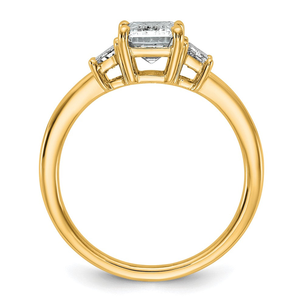 14k 1/2ct Lab Grown Dia VS+ F+ Semi Mount Emerald Center Ring