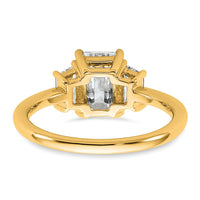 14k 2ct Cert Lab Grown Diamond VS+ F+ Emerald&Trapezoid Eng Ring
