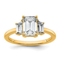 14k 1/2ct Lab Grown Dia VS+ F+ Semi Mount Emerald Center Ring
