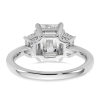 14kw 3/4ct Lab Grown Dia VS+ F+ Semi Mount Emerald Center Ring