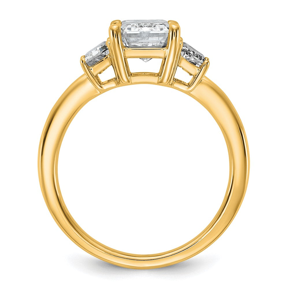 14k 3/4ct Lab Grown Dia VS+ F+ Semi Mount Emerald Center Ring