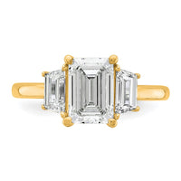14k 2 3/4ct Cert Lab Grown Diamond VS+ F+ Emerald&Trapezoid Eng Ring