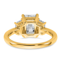 14k 2 3/4ct Cert Lab Grown Diamond VS+ F+ Emerald&Trapezoid Eng Ring