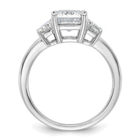 14kw 3 1/3ct Cert Lab Grown Diamond VS+ F+ Emerald&Trapezoid Eng Ring