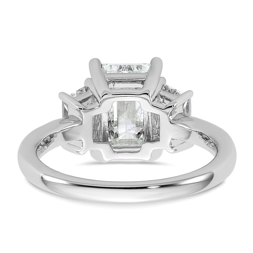 14kw 3 1/3ct Cert Lab Grown Diamond VS+ F+ Emerald&Trapezoid Eng Ring