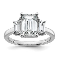 14kw 3 1/3ct Cert Lab Grown Diamond VS+ F+ Emerald&Trapezoid Eng Ring