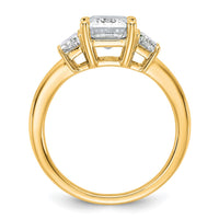 14k 3 1/3ct Cert Lab Grown Diamond VS+ F+ Emerald&Trapezoid Eng Ring