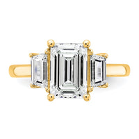 14k 3/4ct Lab Grown Dia VS+ F+ Semi Mount Emerald Center Ring