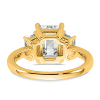 14k 3 1/3ct Cert Lab Grown Diamond VS+ F+ Emerald&Trapezoid Eng Ring