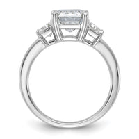 14kw 1ct Lab Grown Dia VS+ F+ Semi Mount Emerald Center Ring