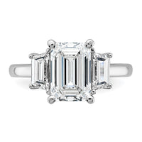 14kw 1ct Lab Grown Dia VS+ F+ Semi Mount Emerald Center Ring