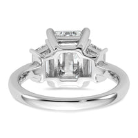 14kw 1ct Lab Grown Dia VS+ F+ Semi Mount Emerald Center Ring
