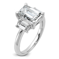14kw 1ct Lab Grown Dia VS+ F+ Semi Mount Emerald Center Ring