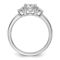 14kw 1 3/8ct Lab Grown Diamond VS+ F+ Cushion &1/2 Moon Comp Eng Ring