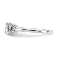 14kw 1 3/8ct Lab Grown Diamond VS+ F+ Cushion &1/2 Moon Comp Eng Ring