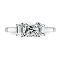 14kw 1 3/8ct Cert Lab Grown Dia VS+ F+ Cushion &1/2 Moon Comp Eng Ring